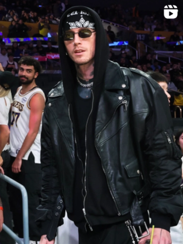 MGK Los Angeles Lakers Game Leather Jacket Black