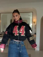 SF 49ers Kristin Juszczyk Puffer Jacket Black 2026